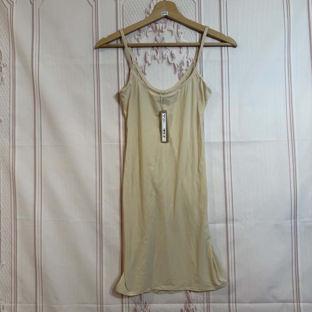 Skims Fits Everybody Slip Mini Dress In Sand Size Small NWT $68 Stretchy